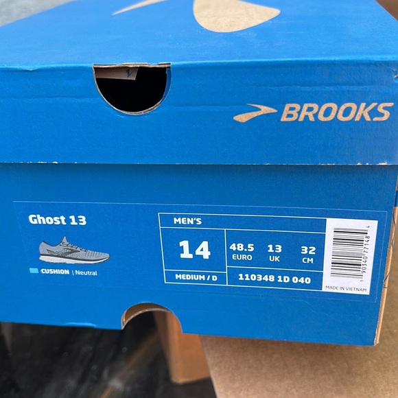 Brooks Ghost 13 Gray Sneaker Tennis Shoe Men’s 14 NEW NIB cushion neutral - Picture 13 of 13